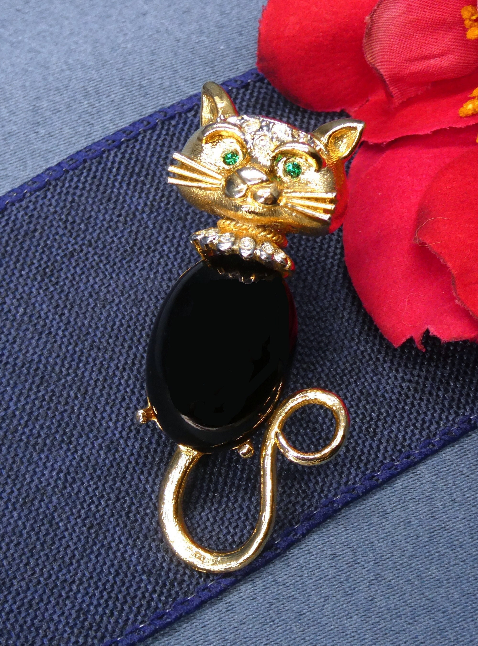 Broche Pendentif Vintage Gem Craft USA - Cristaux, Style Rétro Et élégant