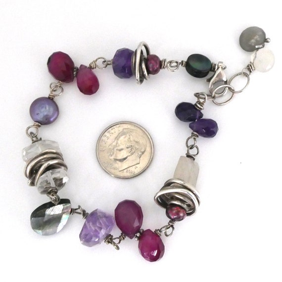 Unique Vintage Sterling Silver “Pretty Purples” M… - image 7