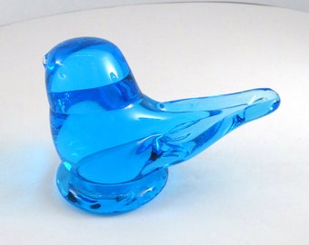 Vintage Turquoise Glass “Bluebird of Happiness” Figurine / Paperweight