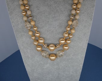 Estate Find! Lovely Vintage 23” Double Strand Beaded Necklace, 1940s