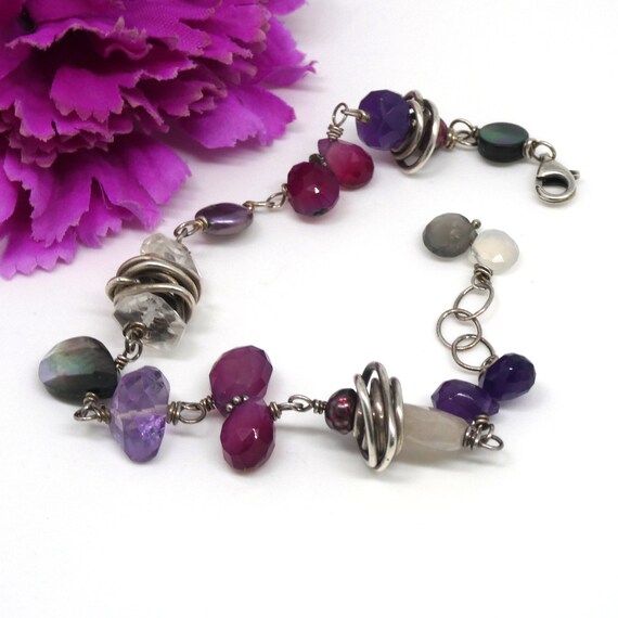 Unique Vintage Sterling Silver “Pretty Purples” M… - image 9