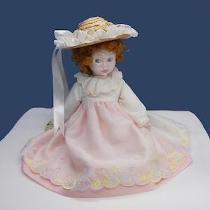 Vintage 16” Handmade Cloth and Porcelain Doll by Fanas Spain