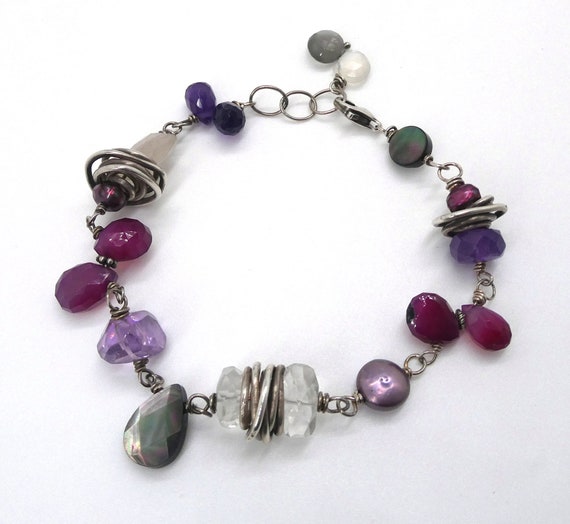 Unique Vintage Sterling Silver “Pretty Purples” M… - image 4