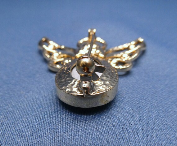 Vintage Crystal Guardian Angel Statement Brooch - image 4