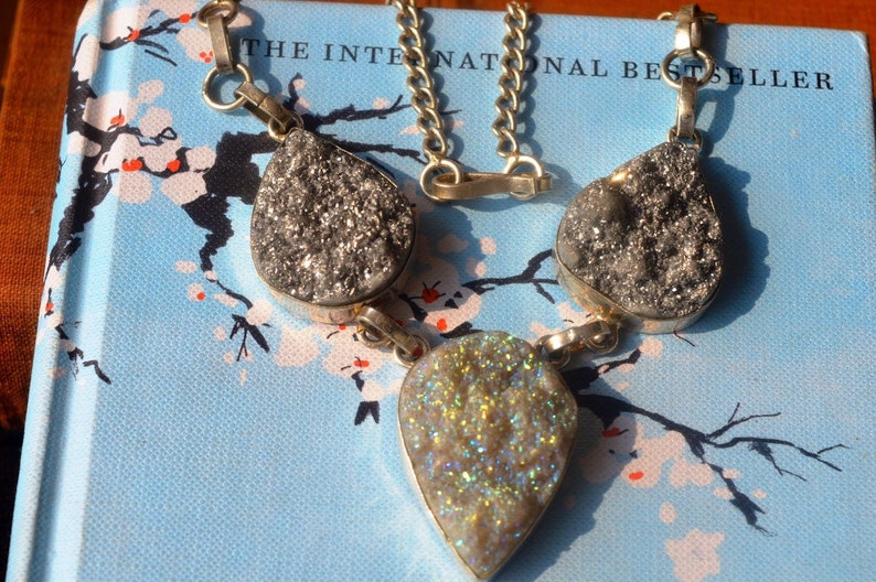 India Jewelry, Titanium Druzee Gemstone Handmade Item Hippie Jewelry BOHO Jaipur Jewelry