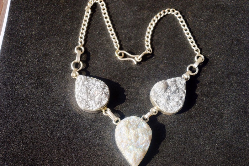 India Jewelry, Titanium Druzee Gemstone Handmade Item Hippie Jewelry BOHO Jaipur Jewelry