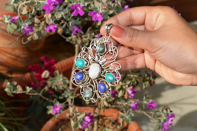 Hippie Pendant Handmade Item BOHO Jaipur Jewelry India Jewelry