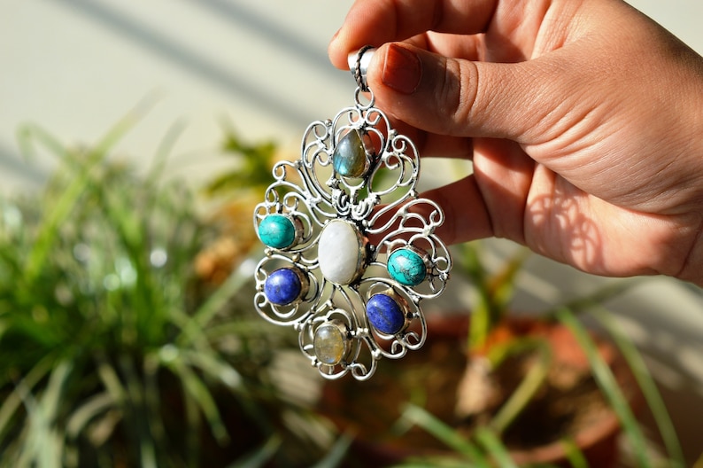 Hippie Pendant Handmade Item BOHO Jaipur Jewelry India Jewelry