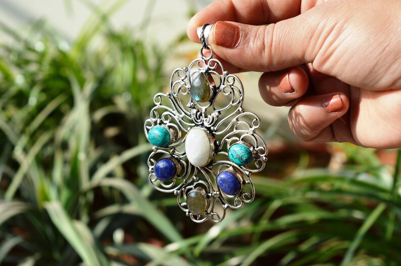 Hippie Pendant Handmade Item BOHO Jaipur Jewelry India Jewelry