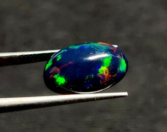 Opale de feu welo 4 carats, opale noire naturelle d'éthiopie naturelle de qualité supérieure, bague de forme ovale, bijoux en opale noire d'Éthiopie