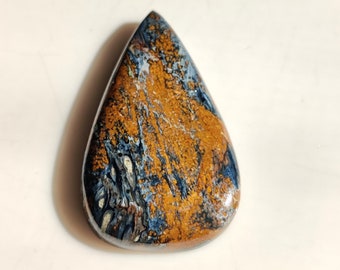 Birnen Pietersit Edelstein Cabochon, handgemachter Anhänger Stein (40x24x6mm)