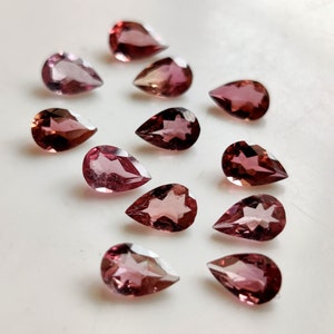 6X4 PEAR SHAPE TOURMALINE Loose Gemstone 4Ct High Quality Pink Tourmaline Faceted Gemstone 12Pcs Lot Tourmaline Jewelry Making