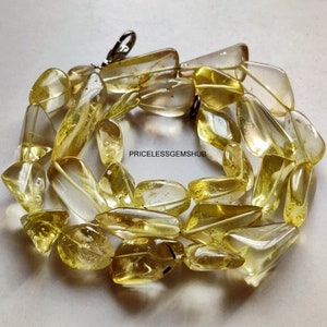 citrine beaded necklace jewelry 235ct high quality yellow citrine necklace natural citrine smooth cabochon necklace gemstone