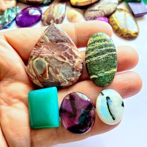 5pcs multi mix gemstone lot 210ct high quality natural multi mix stone smooth cabochon loose gemstone pendant size stone jewelry
