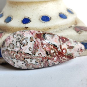 NATURAL LEOPARD SKIN Jasper Gemstone 35Ct Great Quality Leopard Skin Jasper Gemstone Hand Made Polished Cabochon Size For Pendant 44x20x6MM