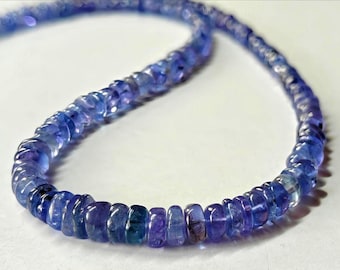 Collana con cabochon di tanzanite autentica – Gioielli con perline cabochon e pietre preziose blu