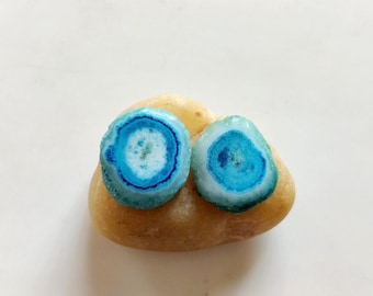 Solar Quartz Cabochon Pair: 30 Ct Natural Gemstone Slices