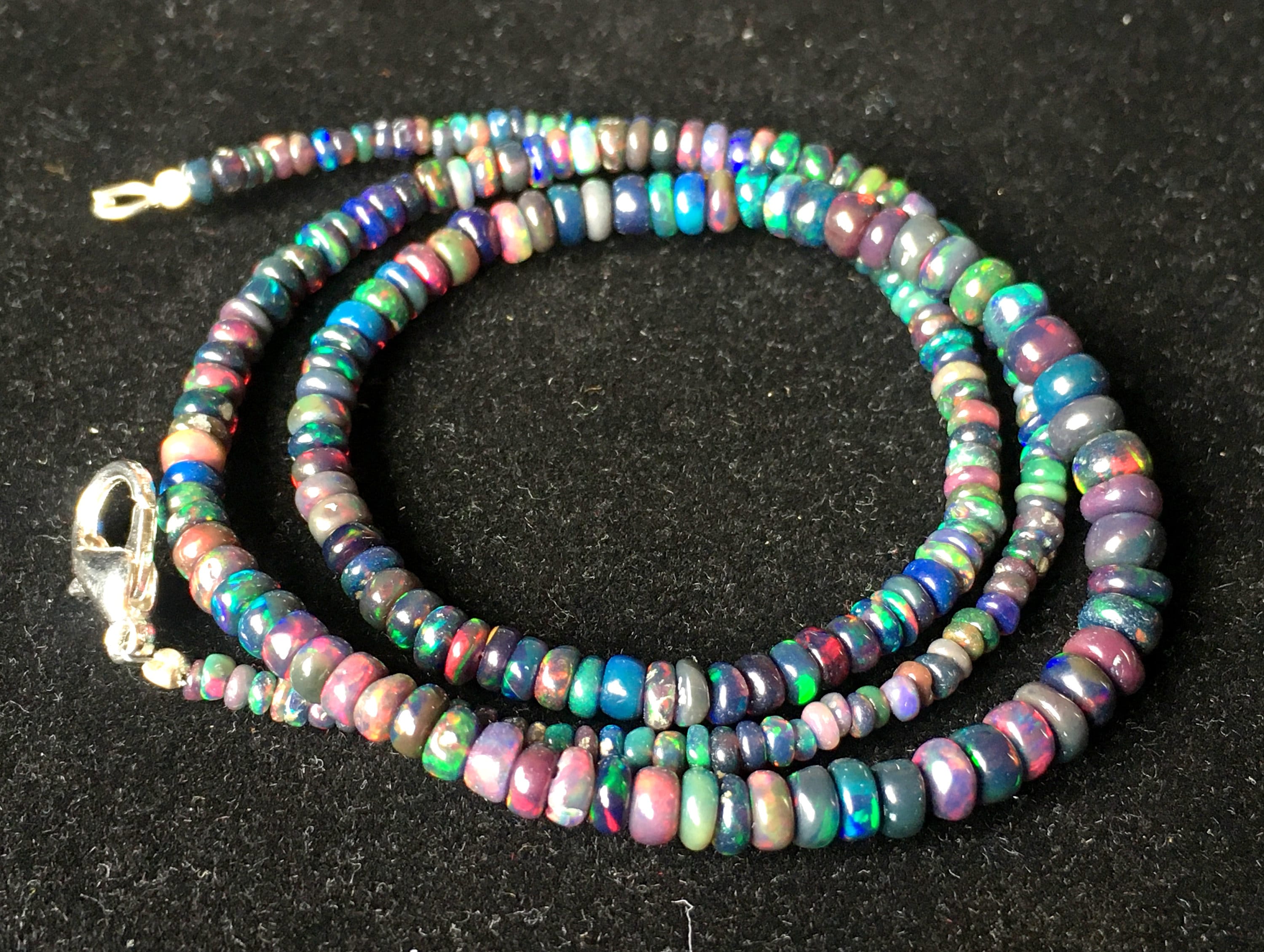 NATURAL ETHIOPIAN OPAL Beaded Necklace 37CT Black Ethiopian Etsy