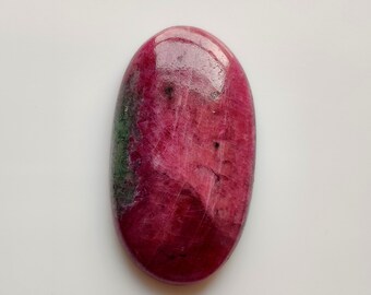 Ruby Zoisite Cabochon Gemstone, Oval Pendant Stone (30x17x5MM)