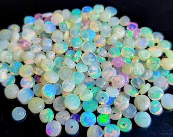 AAA loose opal beads, 50pcs opal gemstone rondelle bead jewelry making necklace or bracelet white ethiopian opal welo fire beads