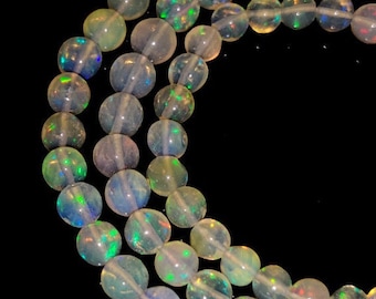 Ethiopian Opal Beaded Necklace, 43 Ct Gemstone, 18 Inches