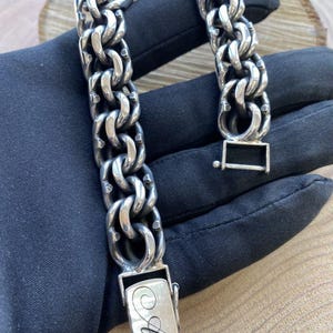 Brutal massive handcrafted silver 925 bracelete Bismarck Silver Bracelet (Cardinal) ver 2