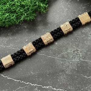 The Saint&#39;s bracelet for men with Engraving silver + gold 24K Orthodox Byzantine Greece Romanian Bulgarian unisex