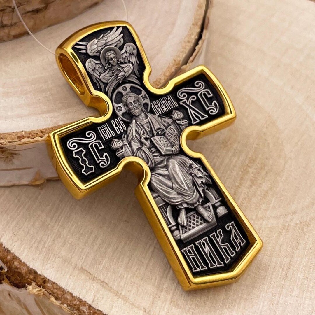 The Crucifixion of Christ Complex Extra Pendant Cross Silver 925 + Gold ...