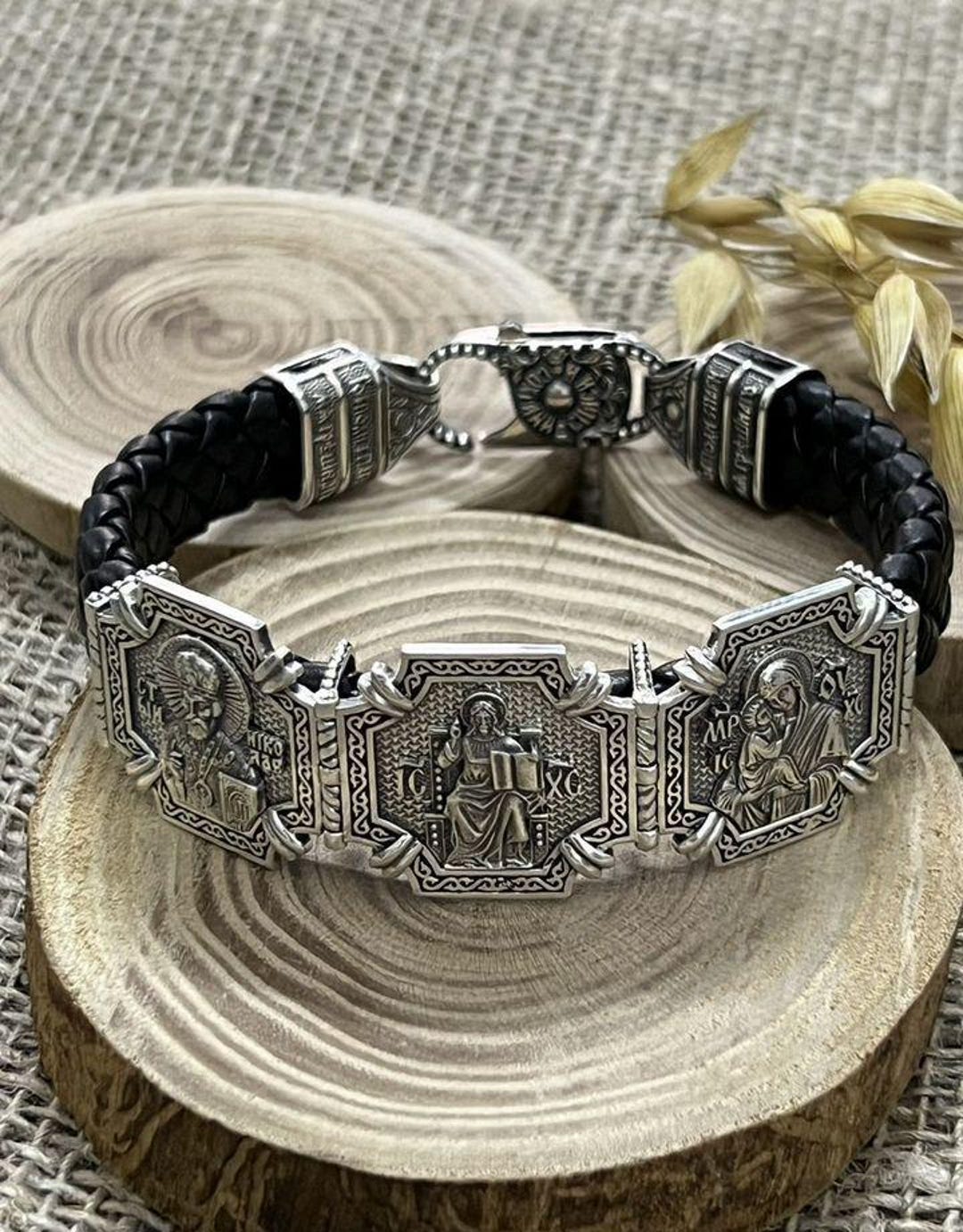 Jesus Christ and the Blessed Virgin Mary Handcrafted Bracelete