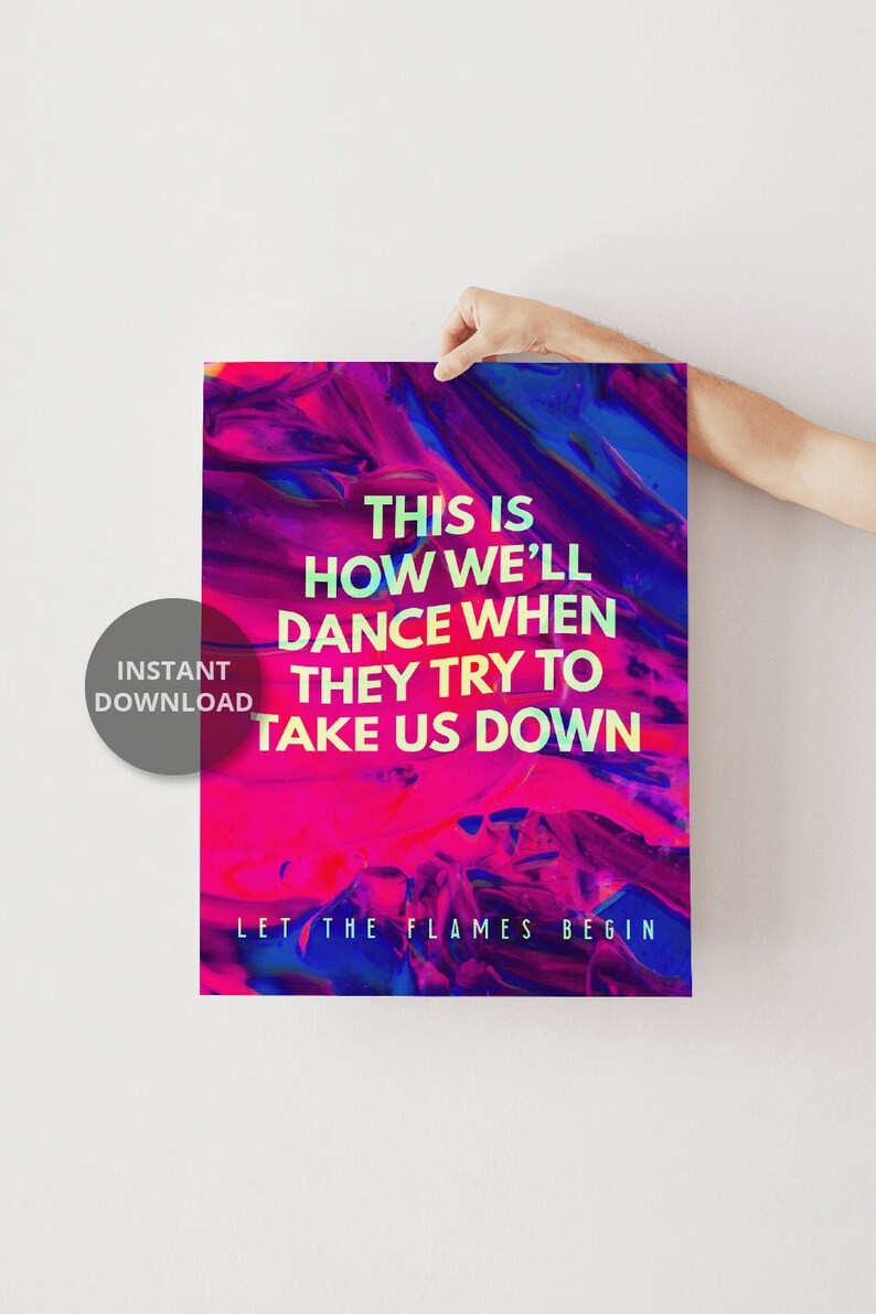 Paramore Printable Poster Let The Flames Begin Song Lyrics Etsy