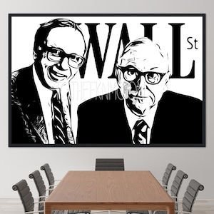 Warren Buffett Charlie Munger Wall Street Canvas. Stock Market, Wall Street, Trader, Finance Gifts. Free Shipping!