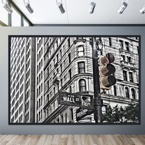 Wall Street Sign Canvas. Stock Market, Wall Street, Trader, Finance Gifts. Free Shipping!