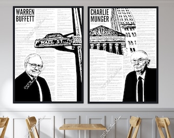 Warren Buffett and Charlie Munger Quotes Canvas. Stock Market, Wall Street, Trader, Finance Gifts. Free Shipping!