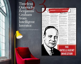 Timeless Quotes by Benjamin Graham from Intelligent Investor. Canvas or Digital File. Stock Market, Finance, Investor Gift