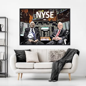 Warren Buffett and Charlie Munger NYSE Trader Desk Canvas. Stock Market, Wall Street, Trader, Finance Gifts. Free Shipping!