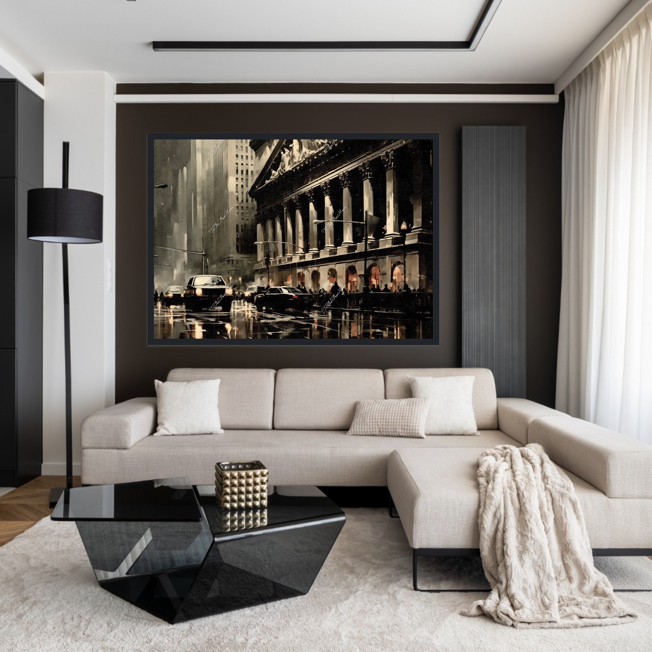 New York Stock Exchange Building Market. Oil Painting Style Canvas. Stock Market, Wall Street, Trader, Finance Gifts. Free Shipping!