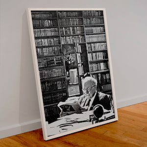Warren Buffett Reading in His Library Canvas. Stock Market, Wall Street ...