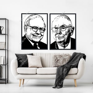 Warren Buffett Charlie Munger Canvas. Set of two. BUY 2 GET 1 FREE see listing Stock Market, Wall Street, Trading, Finance Gifts. image 1