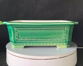 12.4 Inch Rectangular Bonsai Pot Retro Kui Noodle Flower Pot Ice Crackle Glaze Bonsai Pot