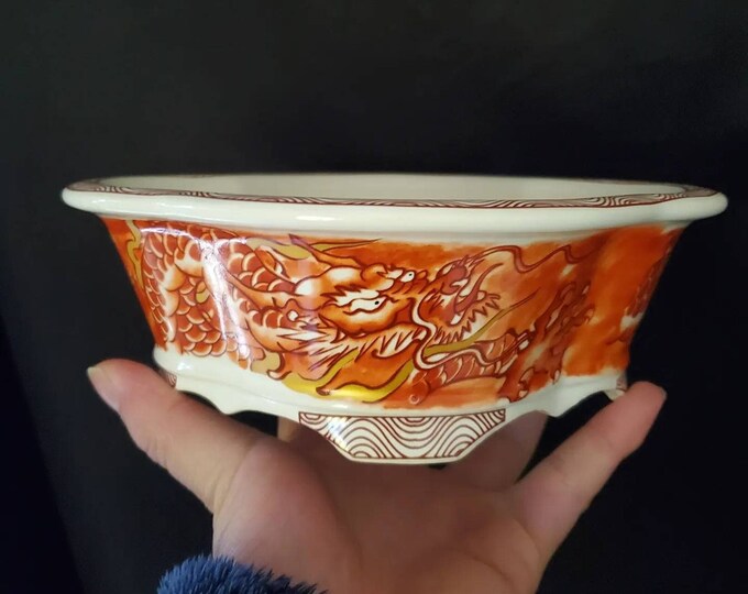 Dragon Bonsai Pot, Papayashaped Bonsai Pot Flower Green Plant