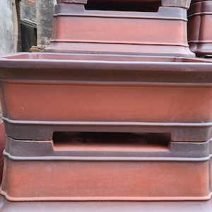 32-inch handmade large rectangular bonsai pot Yixing purple sand flower pot simple unglazed breathable flower pot  landscaping bonsai pot