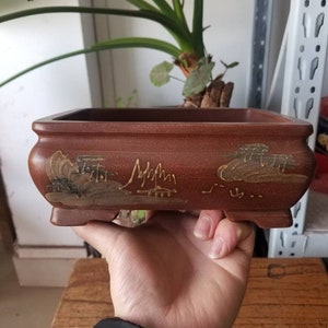 Handmade irregular bonsai pot