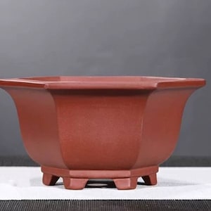 Hexagonal bonsai pot Yixing purple sand flower pot simple unglazed retro breathable bonsai pot