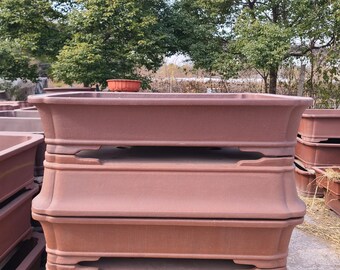 31,4 "-39,3" handgemachte rechteckige Bonsaischale Yixing Lila Ton Blumentopf Dschungel Bonsaischale Gartenblumen Ausstellung Bonsaischale