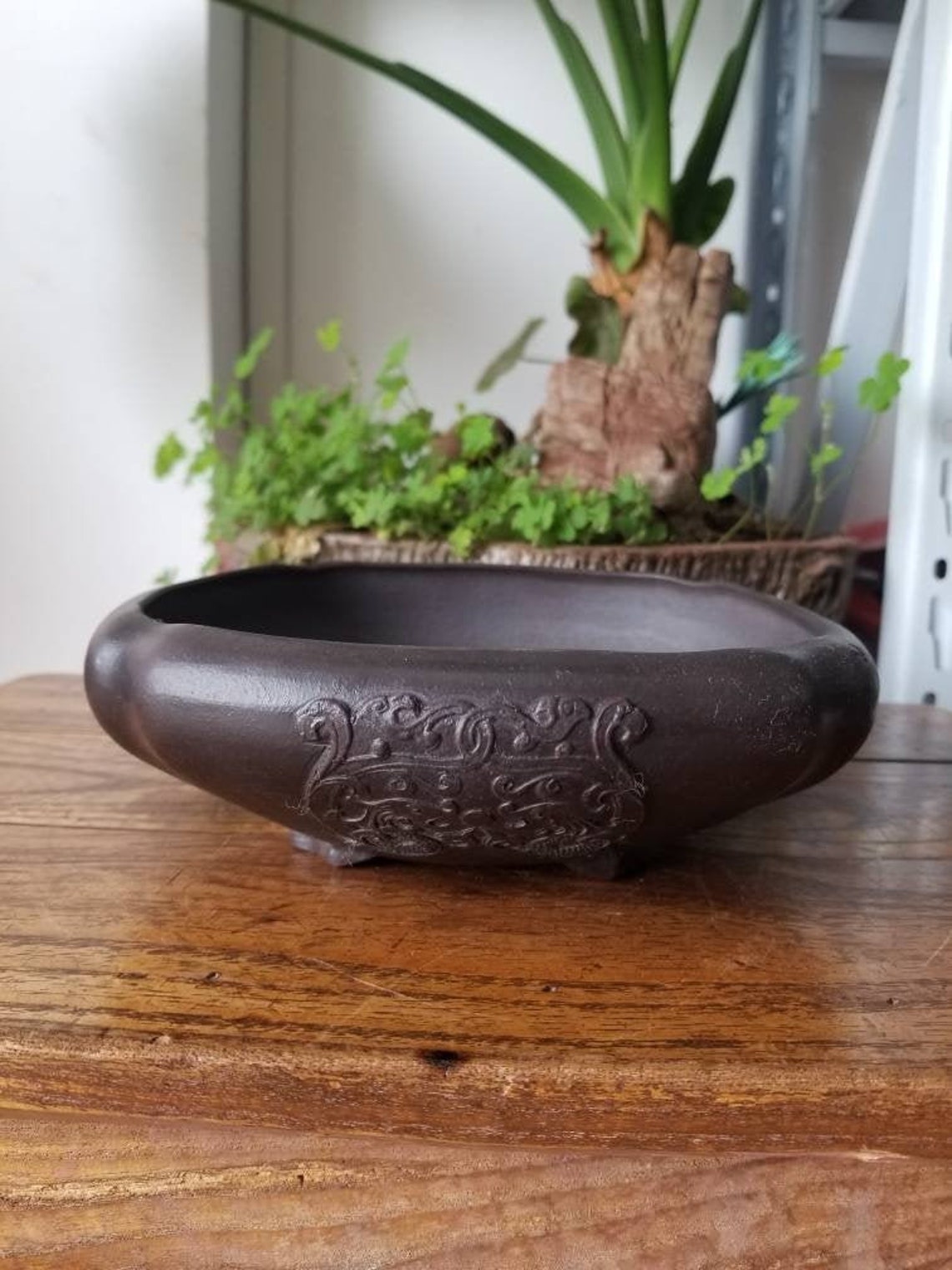 Handmade Square Shallow Bonsai Pots Yixing Purple Sand Ancient Etsy