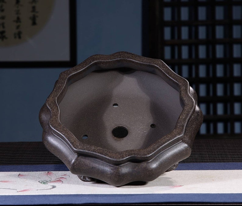 Yixing Purple Sand Pottery Handmade Cloud Foot Bonsai Pot Etsy