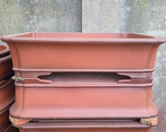 106 cm handgemachte große rechteckige Bonsaischale Yixing lila Sand Blumentopf einfache Retro unglasierte Blumentopf Garten Bonsaischale