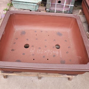 48-inch large rectangular cloud-foot block bonsai pot, Yixing purple clay flower pot, retro unglazed flower pot, jungle bonsai pot image 5