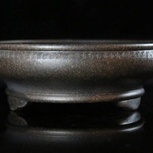 Round bonsai pots retro simple pottery pots Yixing zisha pottery pots home gardening decorative bonsai pots