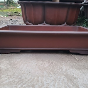 35-inch handmade large rectangular bonsai pot China Yixing purple sand flower pot retro unglazed flower pot jungle bonsai pot
